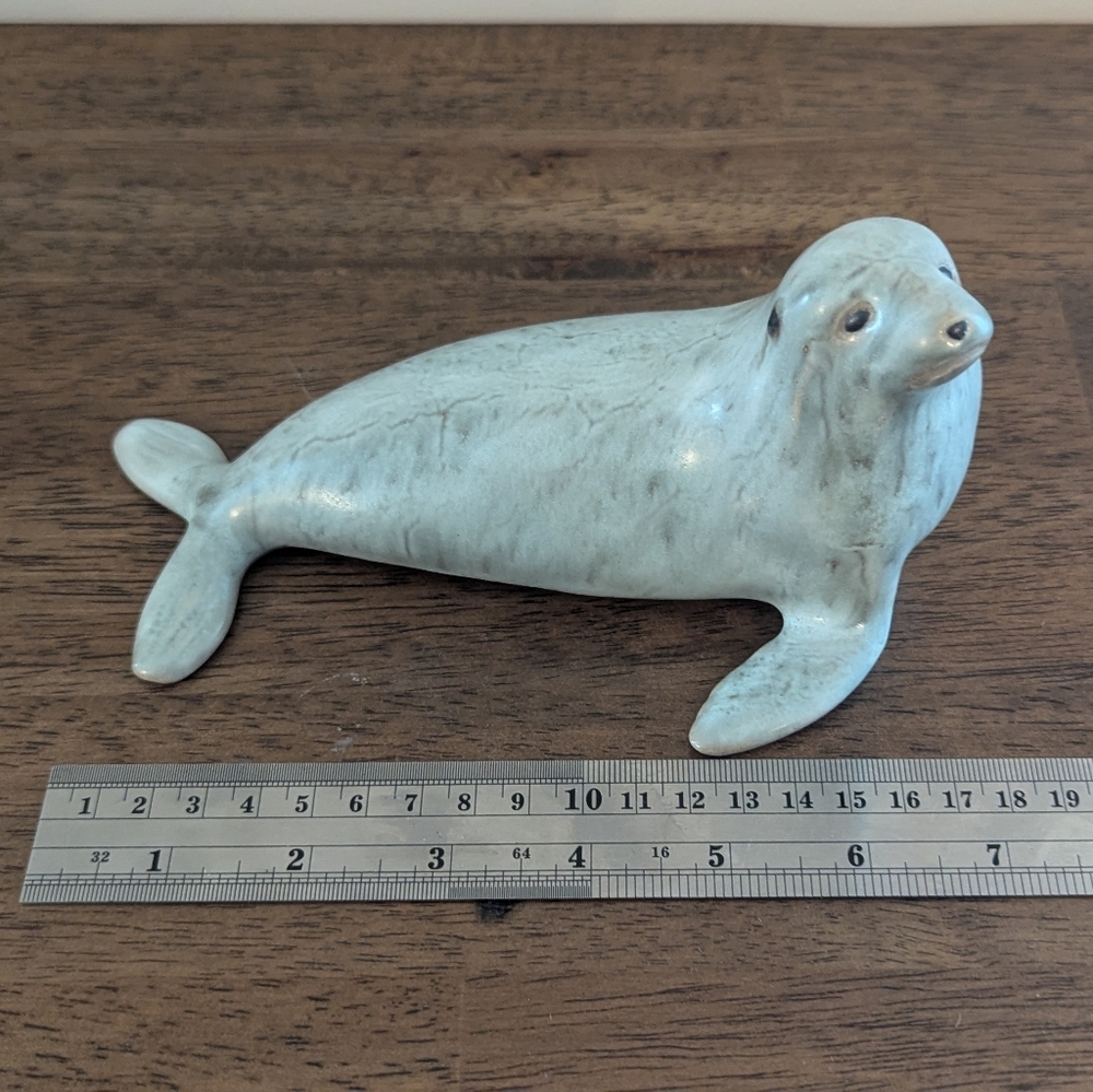 POD Signed Vintage Seal Scultpure By Edgecomb Maine Pottery - Picture 6 of 6